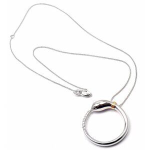 New! Authentic Damiani Infinito 18k White Gold Diamond Snake Pendant Necklace​